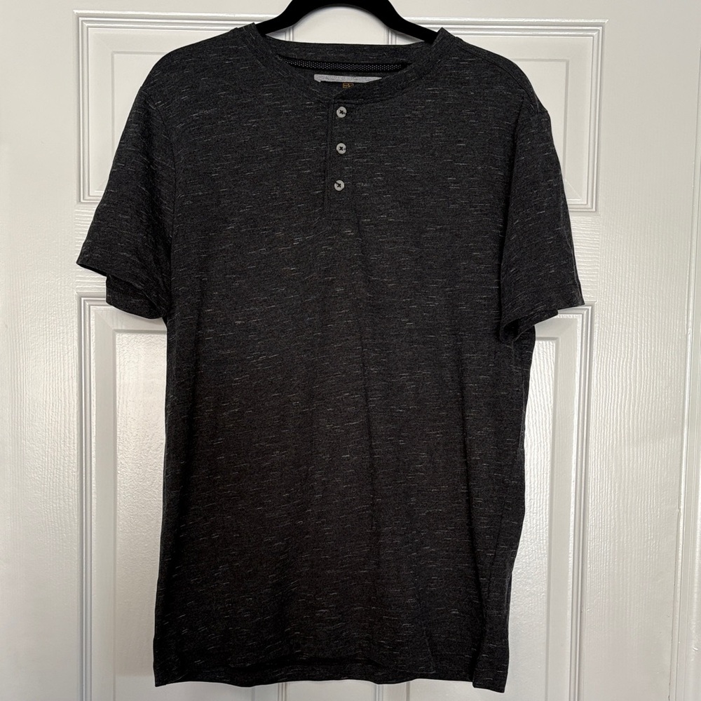 Men's Charcoal Henley T-Shirt
